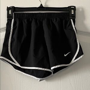 Nike girl's Black Athletic Shorts with White Trim